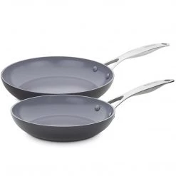 COOKWARE Green Pan Valencia Pro Ceramic Non-Stick 2-Piece Open Frypan Set