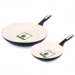Green Pan Rio Ceramic 2-Piece Frypan Set - Black COOKWARE