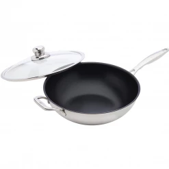 Swiss Diamond 12.5'' Nonstick Clad Wok W/Lid COOKWARE