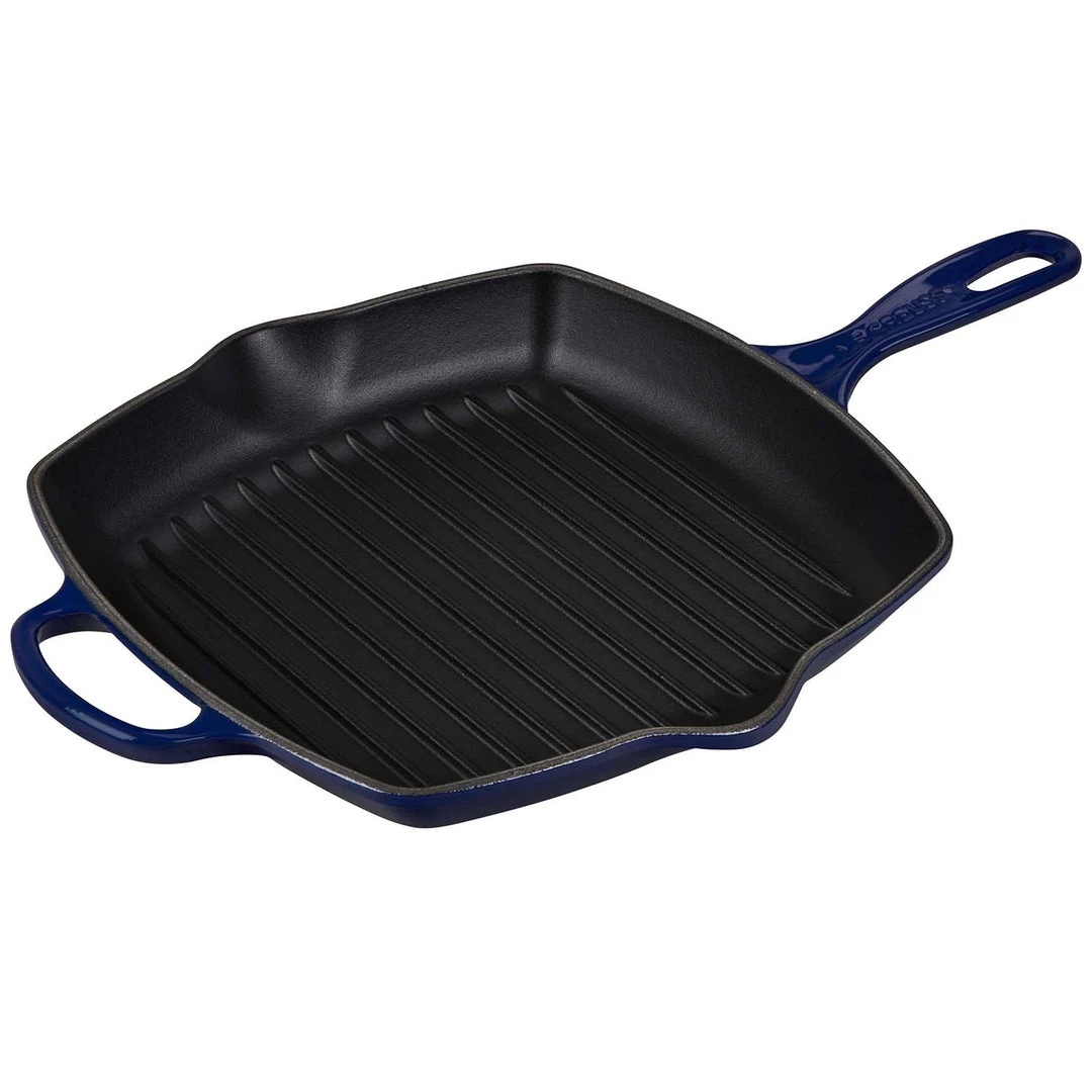 COOKWARE Le Creuset 10.25'' Signature Square Skillet Grill - Indigo 3 COOKWARE Le Creuset 10.25'' Signature Square Skillet Grill - Indigo