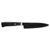 Kyocera Advanced Ceramic Ltd Series Utility Knife With Handcrafted Pakka Wood Handle, 5-Inch, Black Blade