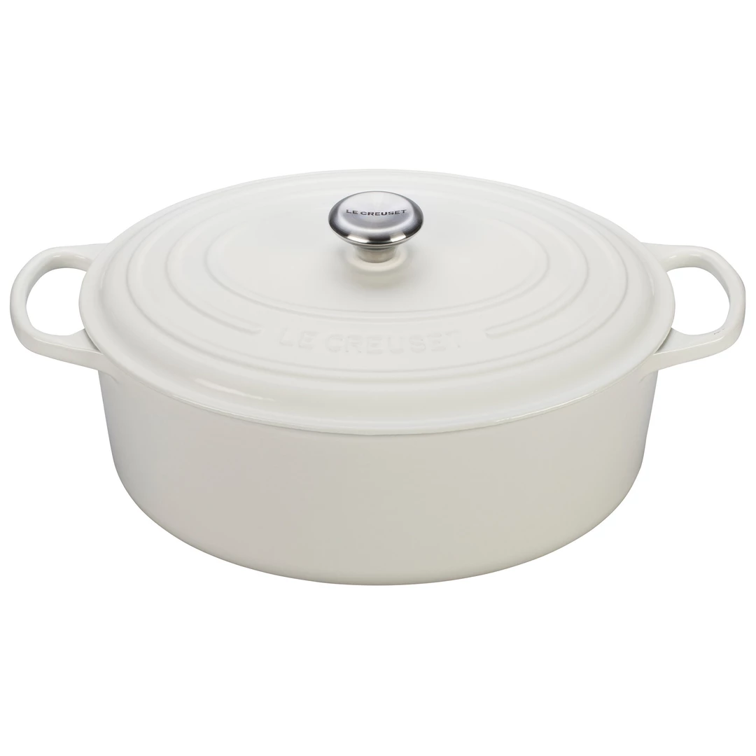 COOKWARE Le Creuset Oval 9.5-Quart Dutch Oven - White 3 COOKWARE Le Creuset Oval 9.5-Quart Dutch Oven - White