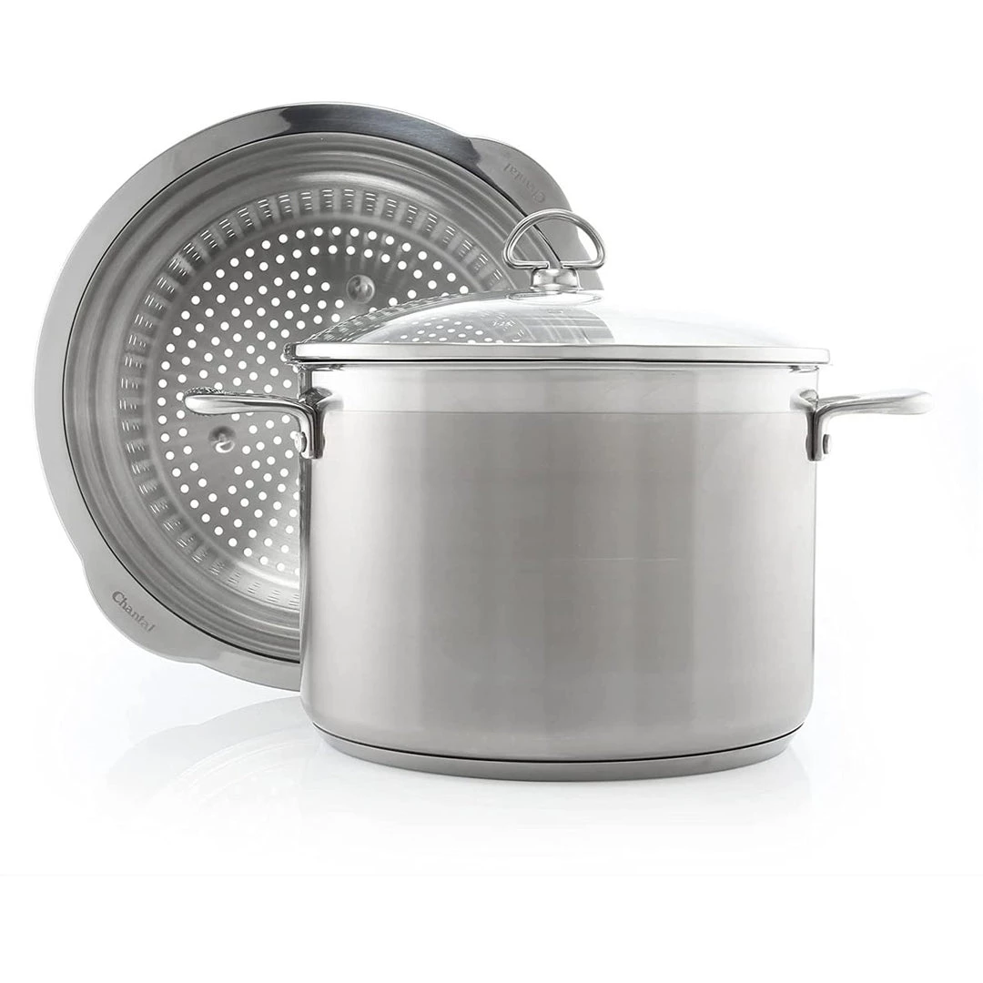 Chantal 8 Qt. Stock Pot W/ Pasta-Steamer Insert And Glass Lid SALE SPECIALS 3 Chantal 8 Qt. Stock Pot W/ Pasta-Steamer Insert And Glass Lid SALE SPECIALS