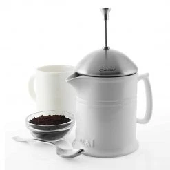 Chantal Ceramic 16-Ounce French Press W/ SS Plunger - Glossy White