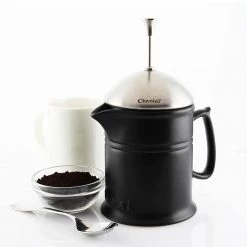 COFFEE & TEA Chantal Ceramic 16-Ounce French Press W/ SS Plunger - Matte Black