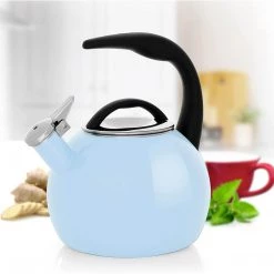 Chantal Enamel-on-Steel Anniversary 2-Quart Teakettle - Glacier Blue COOKWARE