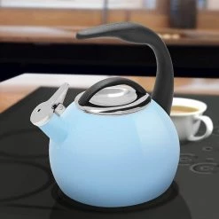 Chantal Enamel-on-Steel Anniversary 2-Quart Teakettle - Glacier Blue COOKWARE