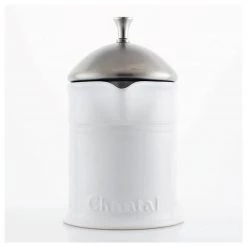 Chantal Ceramic 16-Ounce French Press W/ SS Plunger - Glossy White