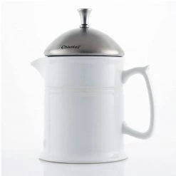 Chantal Ceramic 16-Ounce French Press W/ SS Plunger - Glossy White