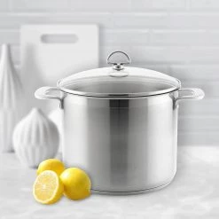 COOKWARE Chantal 12-Quart Stockpot With Glass Lid