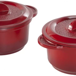 COOKWARE Nordic Ware 2-Piece12oz Mini Cocottes, Cranberry