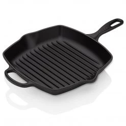 Le Creuset 10.25" Signature Square Skillet Grill - Licorice COOKWARE