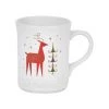 Le Creuset Noel Collection: 14 Oz. Reindeer Mug - White W/ Applique Coffee & Espresso Mugs